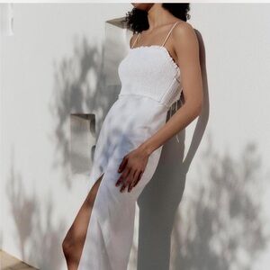 Zara white linen dress
